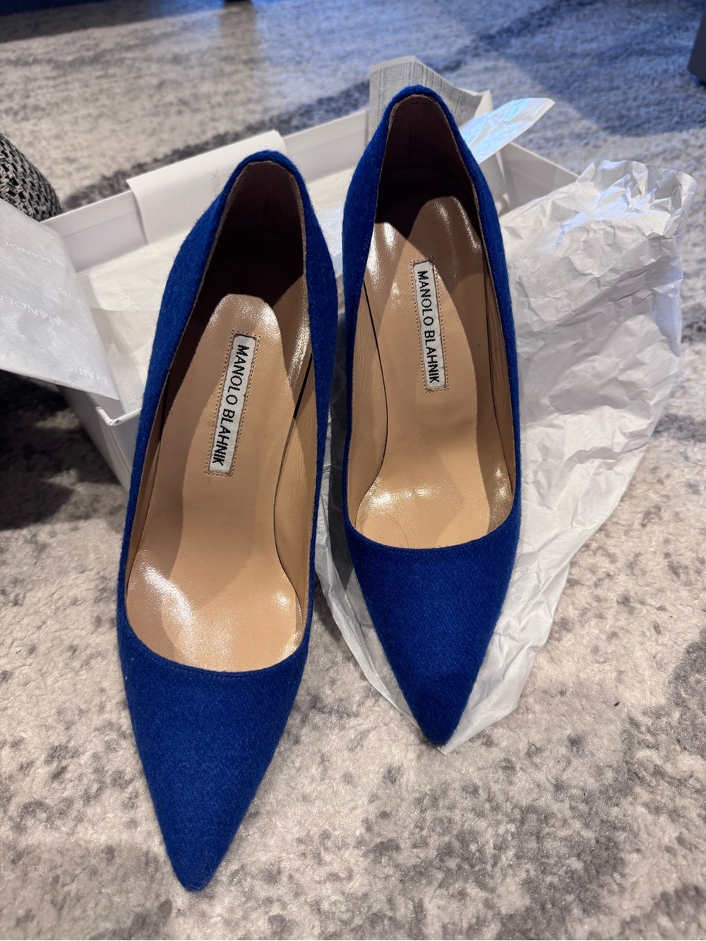 Manolo Blahnik Royal Blue Pointed Toe Pumps